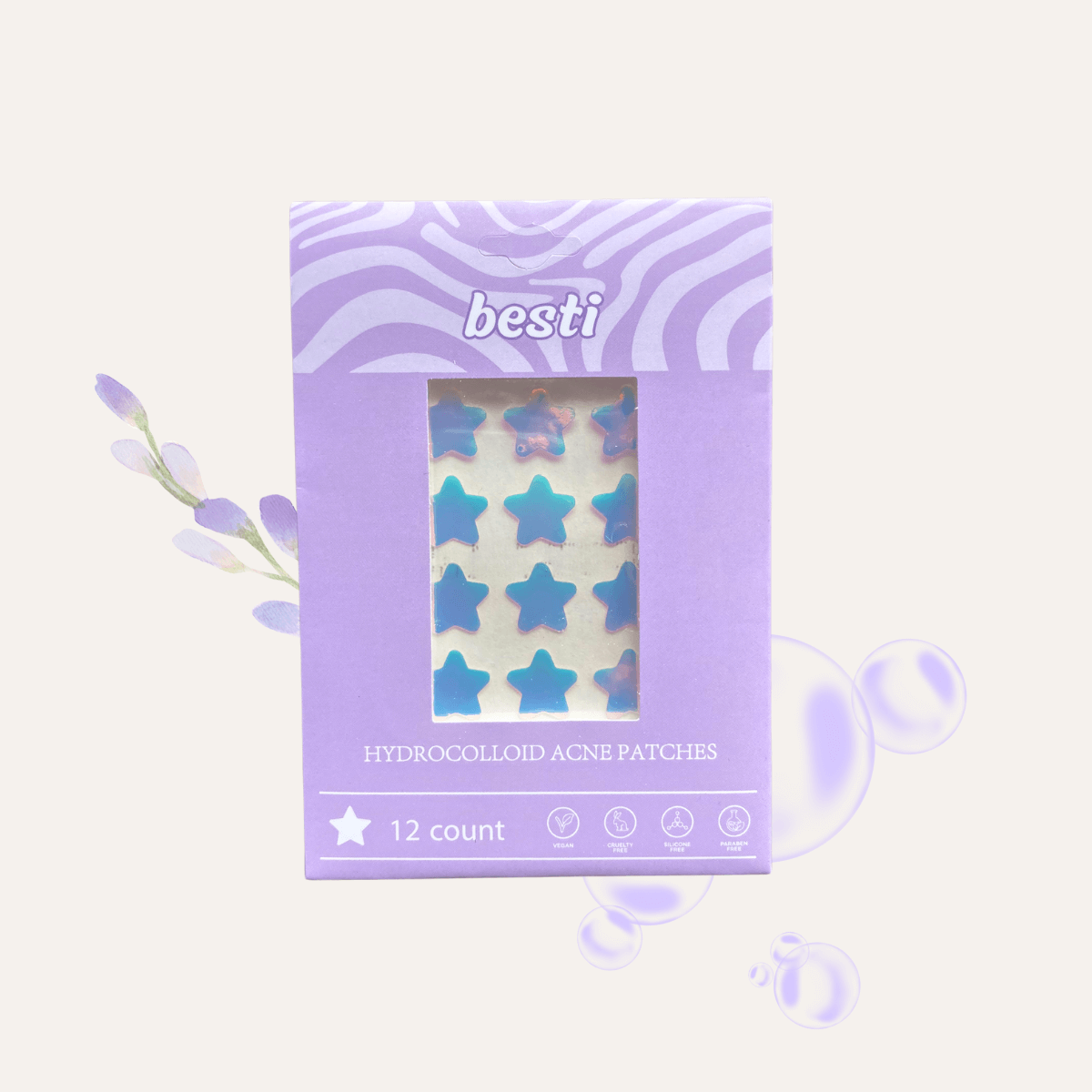 Besti Pimple Patches | 12 Count | 100% Hydrocolloid