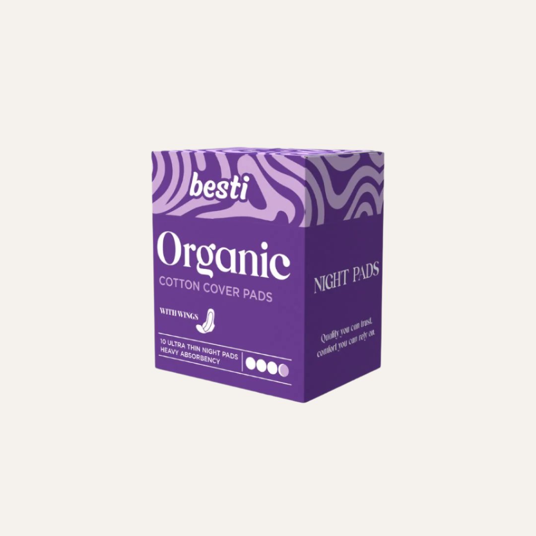 Besti 100% Organic Cotton Night Pads (10 Count)
