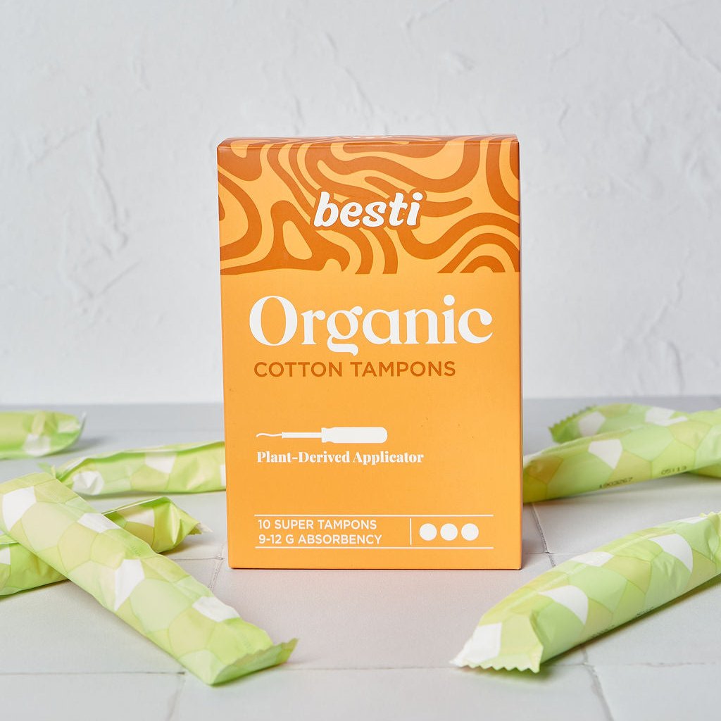 Besti 100% Organic Cotton Super Tampons (10 Count)
