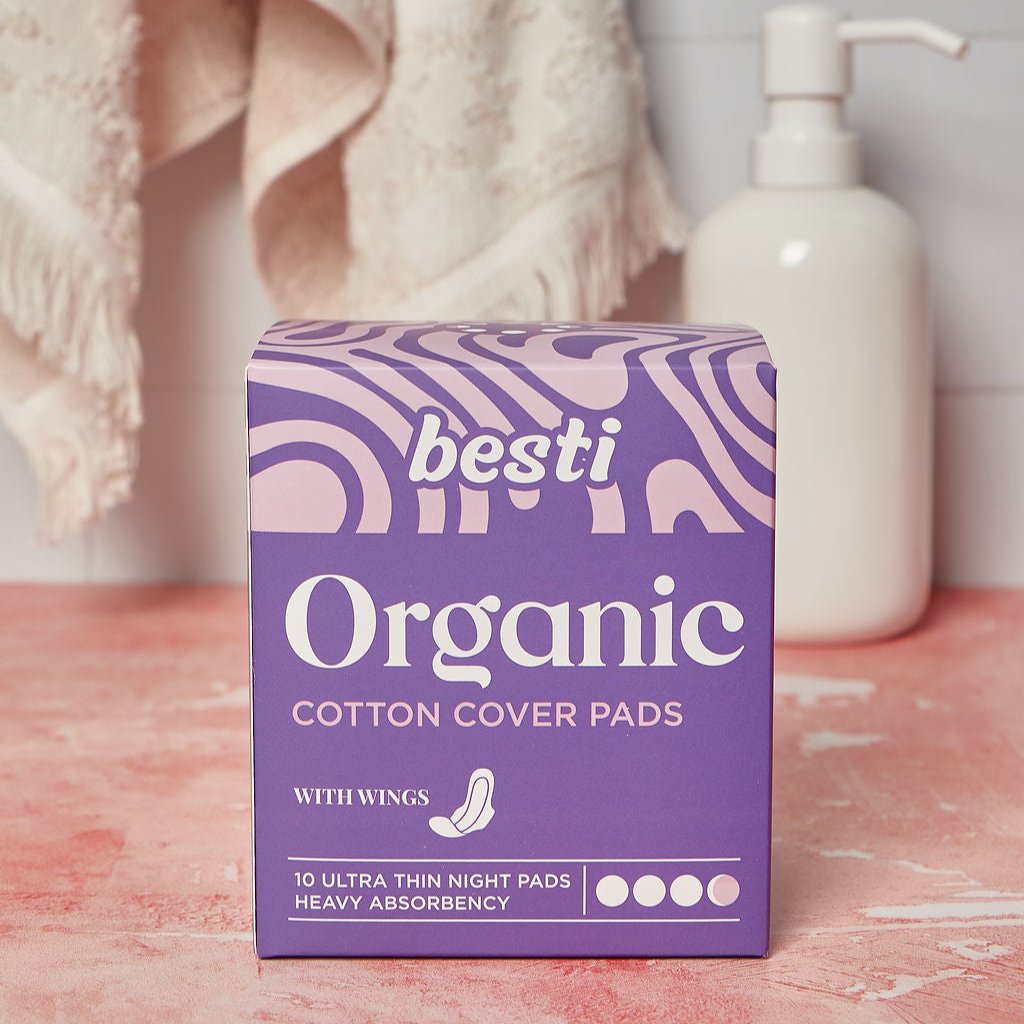 Besti 100% Organic Cotton Night Pads (10 Count)